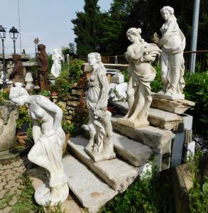 dars345 - n. 4 artificial stone statues, total dimensions cm 42 x cm 160 h